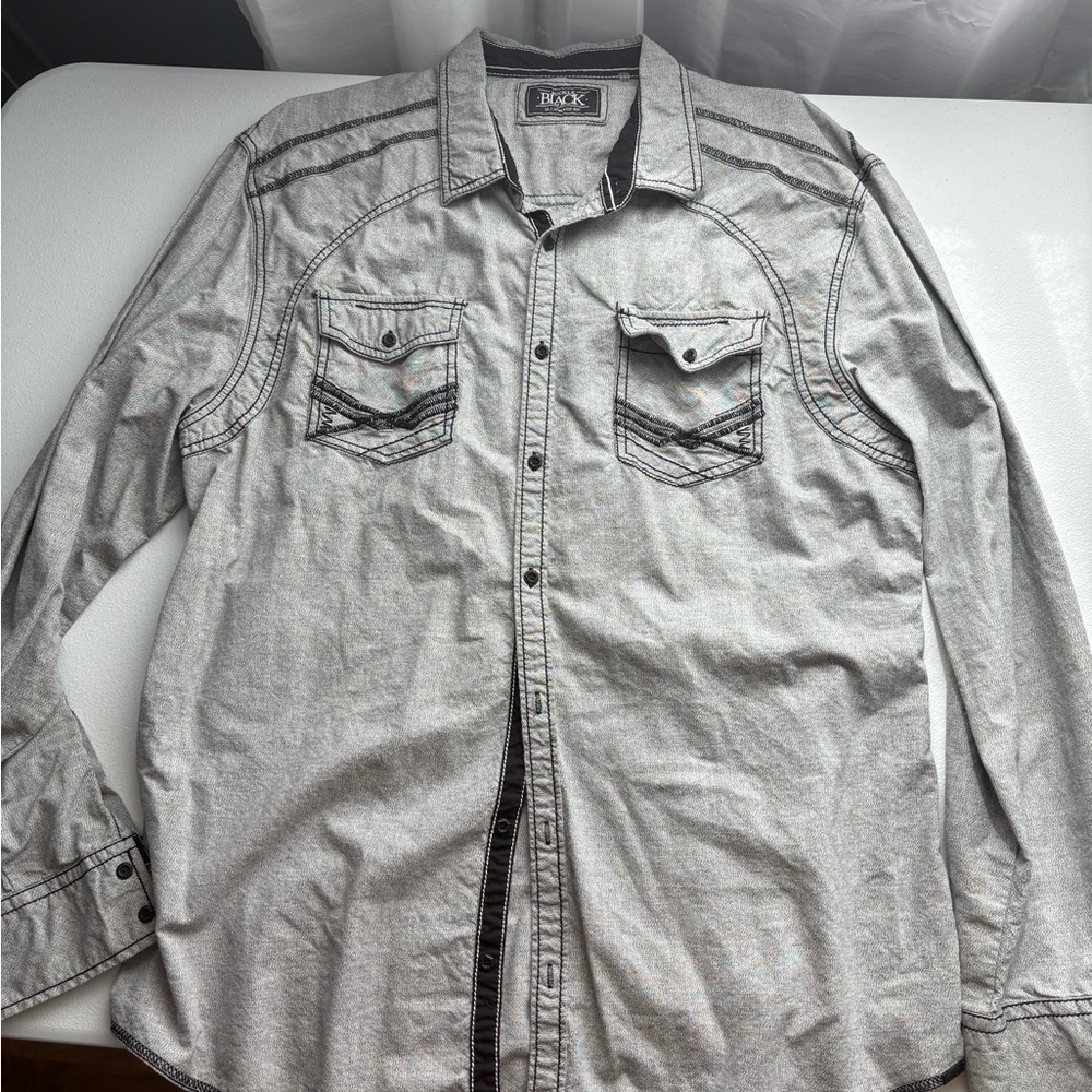 Buckle Black Athletic Fit Shirt